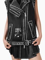 AllSaints Black Billie 1994 Gilet - Image 6 of 11