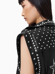 AllSaints Black Billie 1994 Gilet - Image 7 of 11