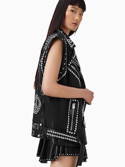 AllSaints Black Billie 1994 Gilet - Image 9 of 11