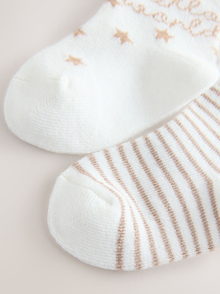 Neutral Hello World Baby Socks 2 Pack - Image 3 of 3