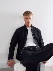 River Island Black Wide Texture Smart Joggers - Image 2 of 3