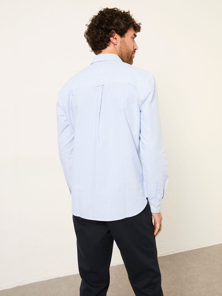 FatFace Striped Blue Long Sleeve 2 Pack Oxford Shirts - Image 2 of 3 FatFace Striped Blue Long Sleeve 2 Pack Oxford Shirts - Image 2 of 3