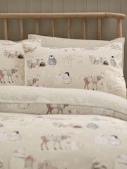 Catherine Lansfield Winter Friends Sherpa Duvet Cover Set - صورة 2 من 4