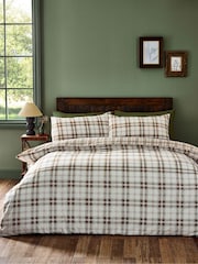 Catherine Lansfield Burnt Orange Kelso Check Reversible Duvet Cover Set - Image 1 of 5