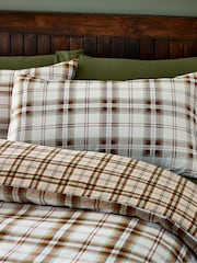 Catherine Lansfield Burnt Orange Kelso Check Reversible Duvet Cover Set - Image 3 of 5