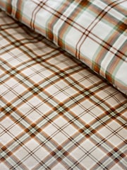 Catherine Lansfield Burnt Orange Kelso Check Reversible Duvet Cover Set - Image 4 of 5