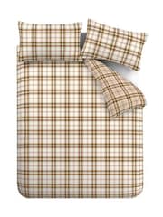 Catherine Lansfield Burnt Orange Kelso Check Reversible Duvet Cover Set - Image 5 of 5