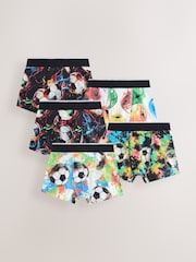 Black Chrome/Multi Football Boxers 5 Pack (2-16yrs) - Image 1 of 9