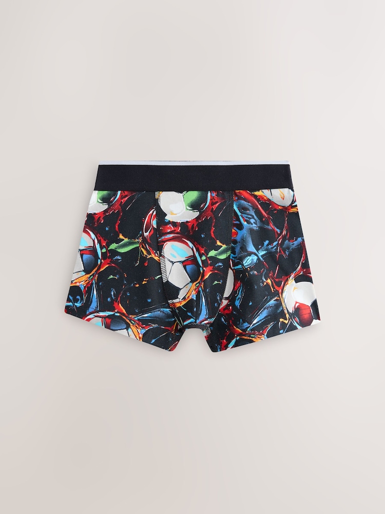 Black Chrome/Multi Football Boxers 5 Pack (2-16yrs) - Image 2 of 9