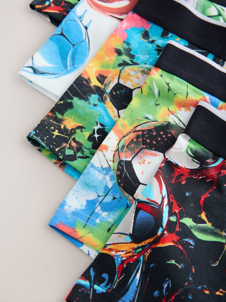 Black Chrome/Multi Football Boxers 5 Pack (2-16yrs) - Image 9 of 9