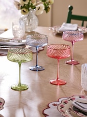 Nina Campbell Set of 4 Multi Embossed Swirl Cocktail Glasses - Image 1 of 4