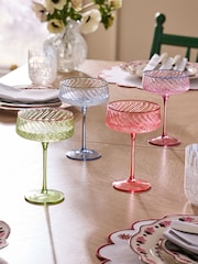 Nina Campbell Set of 4 Multi Embossed Swirl Cocktail Glasses - Image 2 of 4