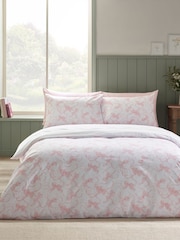 Catherine Lansfield White Or Pink Bow Embroidery Duvet Cover Set - Image 2 of 4