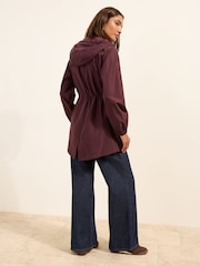 Friends Like These Fig Purple Shower Resistant Mid Length Rain Coat - Image 4 of 4