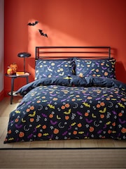 Catherine Lansfield Black Halloween Trick or Treat Duvet Cover Set - Image 2 of 4