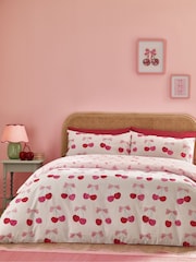 Catherine Lansfield Cherries and Bows Reversible Duvet Cover Set - Slika 1 iz 4