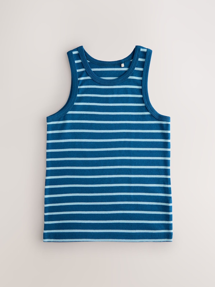 Rayas azul/blanco - Pack de 5 camisetas sin mangas (1,5-16 años) - Imagen 2 de 9