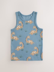Multi Dino Cotton Vests 5 Pack (1.5-8yrs) - Image 3 of 10