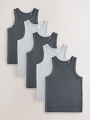 Gris antracita - Pack de 5 camisetas sin mangas (1,5-16 años) - Imagen 1 de 9