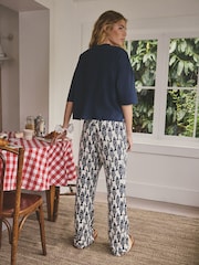 Navy Fish Cotton Short Sleeve Pyjamas - Image 3 of 4