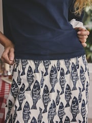 Navy Fish Cotton Short Sleeve Pyjamas - Image 4 of 4