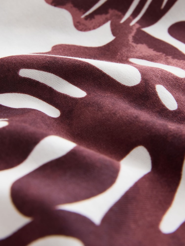 Berry Red Leaves Rib Vest Pyjamas - Image 3 of 3 Berry Red Leaves Rib Vest Pyjamas - Image 3 of 3