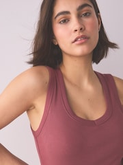 Berry Red Leaves Rib Vest Pyjamas - Image 4 of 8