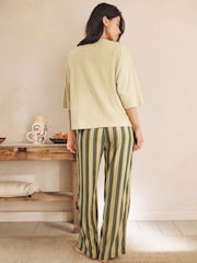 Grün gestreift - Grafik Kurzarm-Pyjamas - Bild 3 von 9