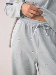 Blue Puffin Ribbed Long Sleeve Pyjamas - Image 4 of 8