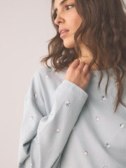 Blue Puffin Ribbed Long Sleeve Pyjamas - Image 5 of 8