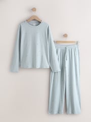 Blue Puffin Ribbed Long Sleeve Pyjamas - Image 6 of 8