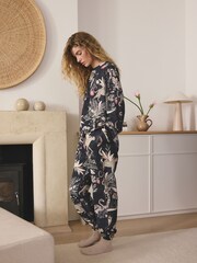 Charcoal Grey Leopard Long Sleeve Pyjamas - Image 2 of 7