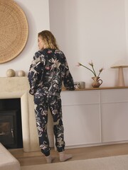 Charcoal Grey Leopard Long Sleeve Pyjamas - Image 3 of 7