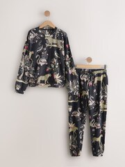 Charcoal Grey Leopard Long Sleeve Pyjamas - Image 5 of 7