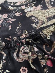 Charcoal Grey Leopard Long Sleeve Pyjamas - Image 6 of 7