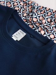 Navy Geo Ribbed Long Sleeve Pyjamas - Image 2 of 3