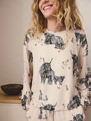 Oatmeal Hamish The Highland Cow Cosy Long Sleeve Pyjamas - Image 4 of 9