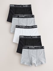 Baker by Ted Baker Blue Print Boxers 5 Pack - Image 1 of 6