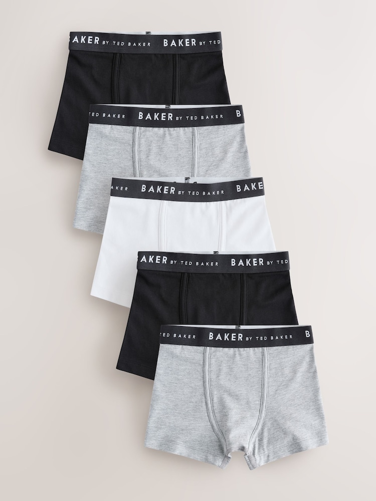 Baker by Ted Baker Blue Print Boxers 5 Pack - Image 1 of 6