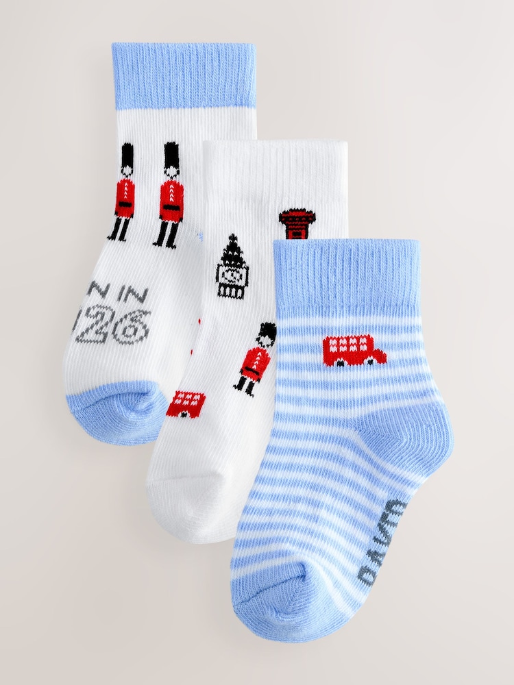 Baker by Ted Baker Multi Born in 2026 Socks 3 Pack - Image 1 of 7 Baker by Ted Baker Multi Born in 2026 Socks 3 Pack - Image 1 of 7