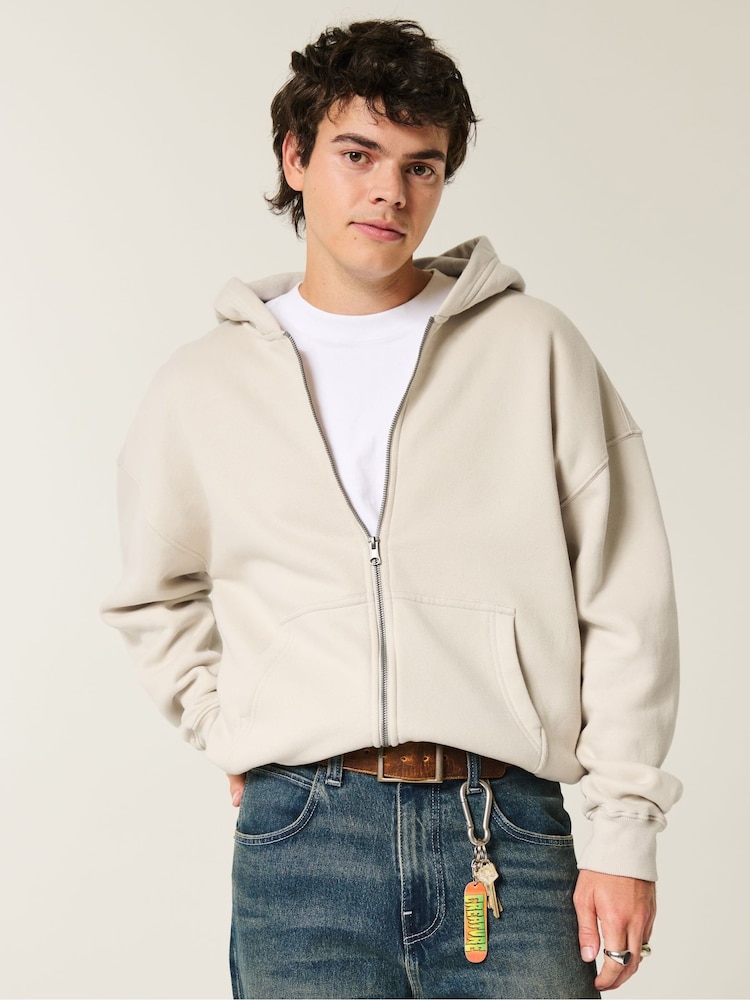 Hollister Boxy Zip-Up Hoodie - Image 1 of 5