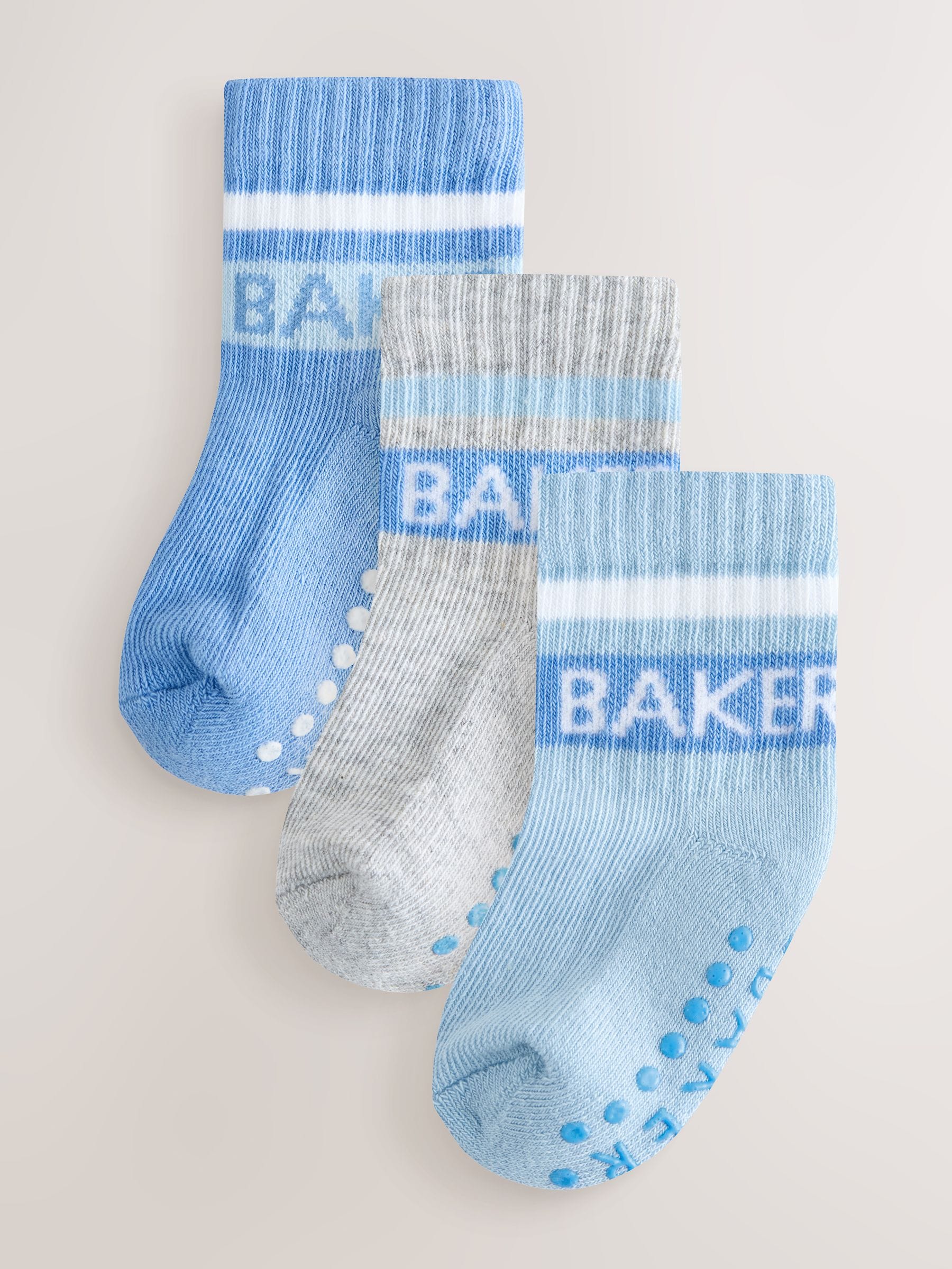 Baker by Ted Baker Baby Gripper Multi Socks 3 Pack view 1