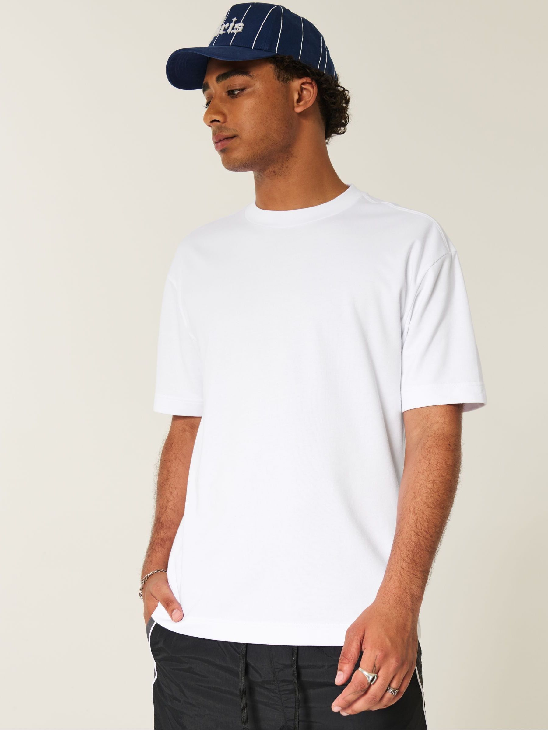 Buy Hollister White Cooling Fabric Boxy Short Sleeve T-Shirt from