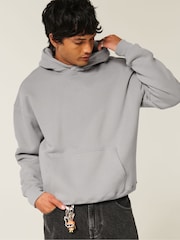 Hollister Grey Boxy Pop-Over Hoodie - Image 1 of 4