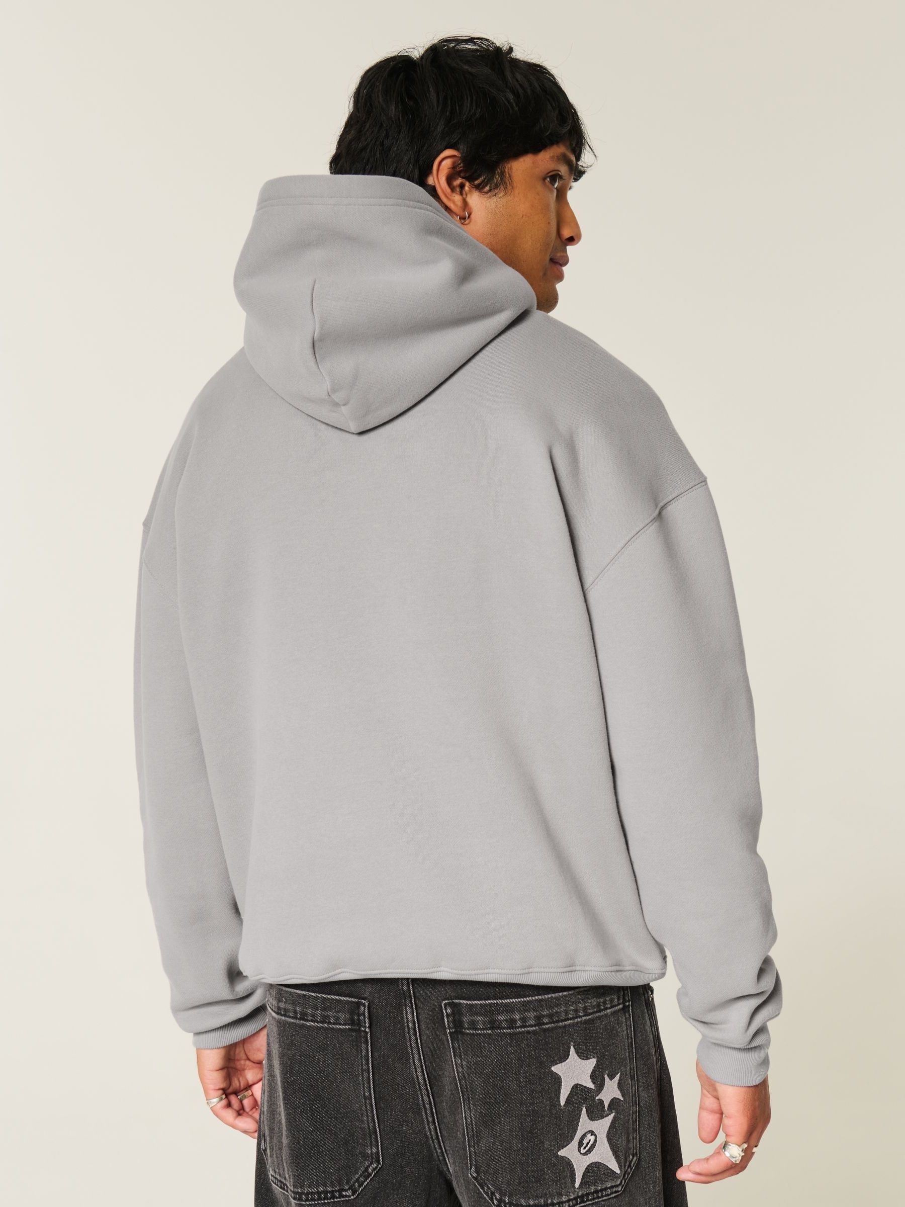 Buy Hollister Grey Boxy Pop-Over Hoodie from Next USA