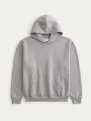 Hollister Grey Boxy Pop-Over Hoodie - Image 3 of 4