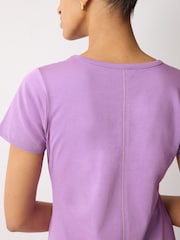 Jigsaw Purple Stitched Short Sleeve Dress - Image 2 of 5