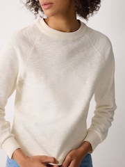 Jigsaw Cream Textured Slub Sweatshirt - Image 2 of 4