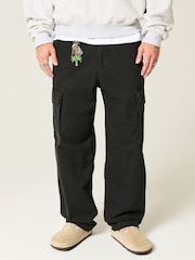 Hollister Skater Baggy Cargo Black Trousers - Image 2 of 4