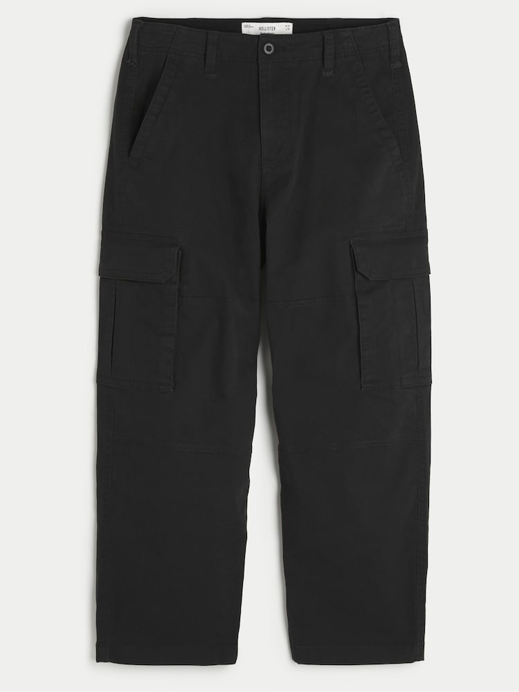 Hollister Skater Baggy Cargo Black Trousers - Image 4 of 4